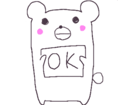 Cute square YURU bear sticker #13445289