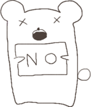 Cute square YURU bear sticker #13445290