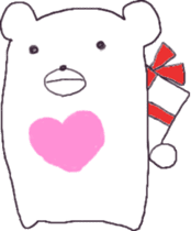 Cute square YURU bear sticker #13445293