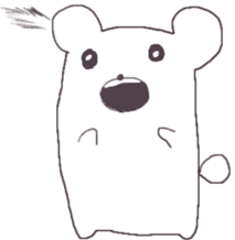 Cute square YURU bear sticker #13445294