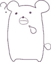 Cute square YURU bear sticker #13445295