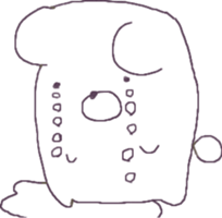 Cute square YURU bear sticker #13445297