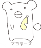 Cute square YURU bear sticker #13445303