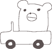 Cute square YURU bear sticker #13445304