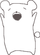 Cute square YURU bear sticker #13445305