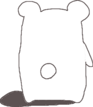 Cute square YURU bear sticker #13445306