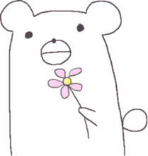 Cute square YURU bear sticker #13445307