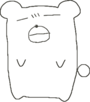 Cute square YURU bear sticker #13445312