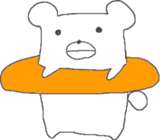 Cute square YURU bear sticker #13445316