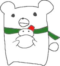 Cute square YURU bear sticker #13445317