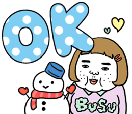 Ugly but charming woman winter version. sticker #13445559