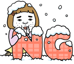 Ugly but charming woman winter version. sticker #13445560