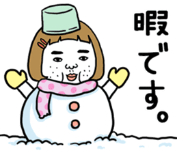 Ugly but charming woman winter version. sticker #13445561