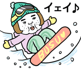 Ugly but charming woman winter version. sticker #13445564
