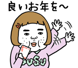 Ugly but charming woman winter version. sticker #13445582