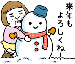 Ugly but charming woman winter version. sticker #13445585