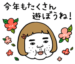 Ugly but charming woman winter version. sticker #13445591