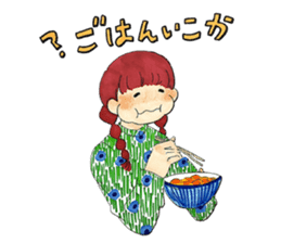 braid girl by.kawakami sticker #13446609