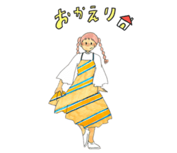 braid girl by.kawakami sticker #13446615