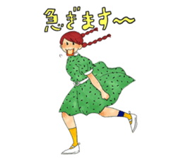 braid girl by.kawakami sticker #13446635