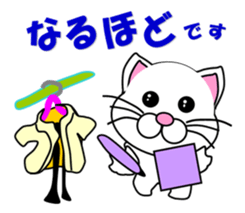 A white cat which do judo sticker #13447688