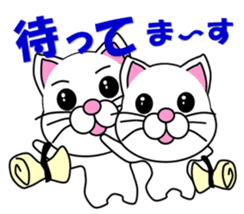 A white cat which do judo sticker #13447693