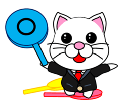 A white cat which do judo sticker #13447722