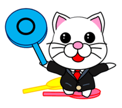 A white cat which do judo sticker #13447722