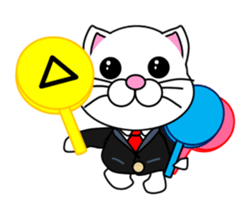 A white cat which do judo sticker #13447723