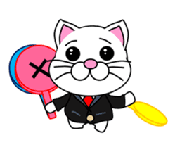 A white cat which do judo sticker #13447724