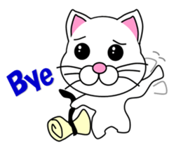 A white cat which do judo sticker #13447725