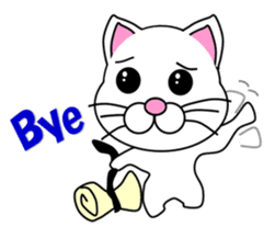A white cat which do judo sticker #13447725