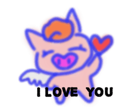HAPPY PIG stamp sticker #13448010