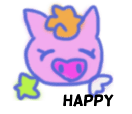 HAPPY PIG stamp sticker #13448012