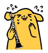 Clarinet_dog sticker #13451731