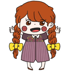 No words pigtailed girl sticker