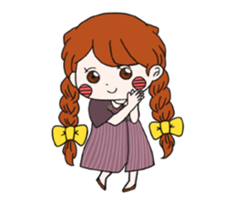 No words pigtailed girl sticker sticker #13453094