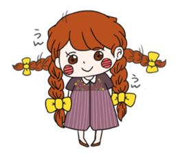 No words pigtailed girl sticker sticker #13453095