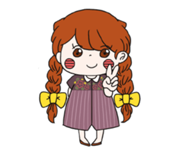 No words pigtailed girl sticker sticker #13453096
