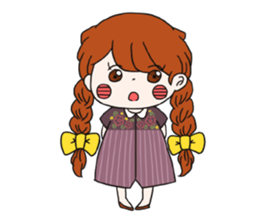 No words pigtailed girl sticker sticker #13453097