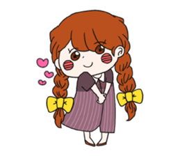 No words pigtailed girl sticker sticker #13453098