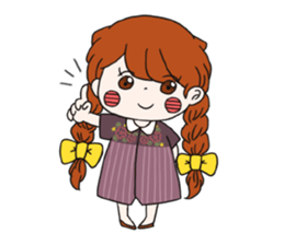 No words pigtailed girl sticker sticker #13453099