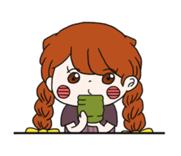 No words pigtailed girl sticker sticker #13453100