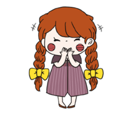 No words pigtailed girl sticker sticker #13453101
