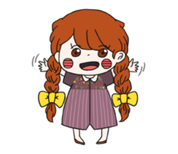 No words pigtailed girl sticker sticker #13453103
