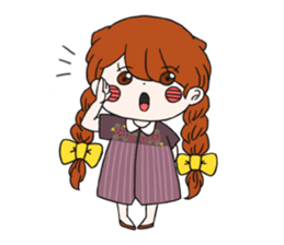 No words pigtailed girl sticker sticker #13453104