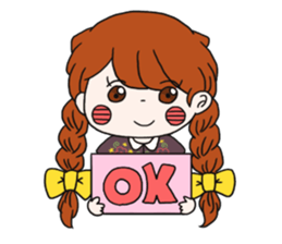 No words pigtailed girl sticker sticker #13453105