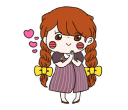 No words pigtailed girl sticker sticker #13453106