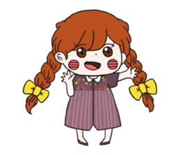 No words pigtailed girl sticker sticker #13453107