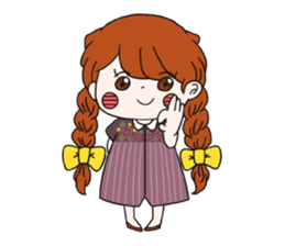 No words pigtailed girl sticker sticker #13453108